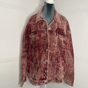 POL Pink Studded Corduroy Jacket Coat Shacket Western Vintage Gift Women’s XL 1X